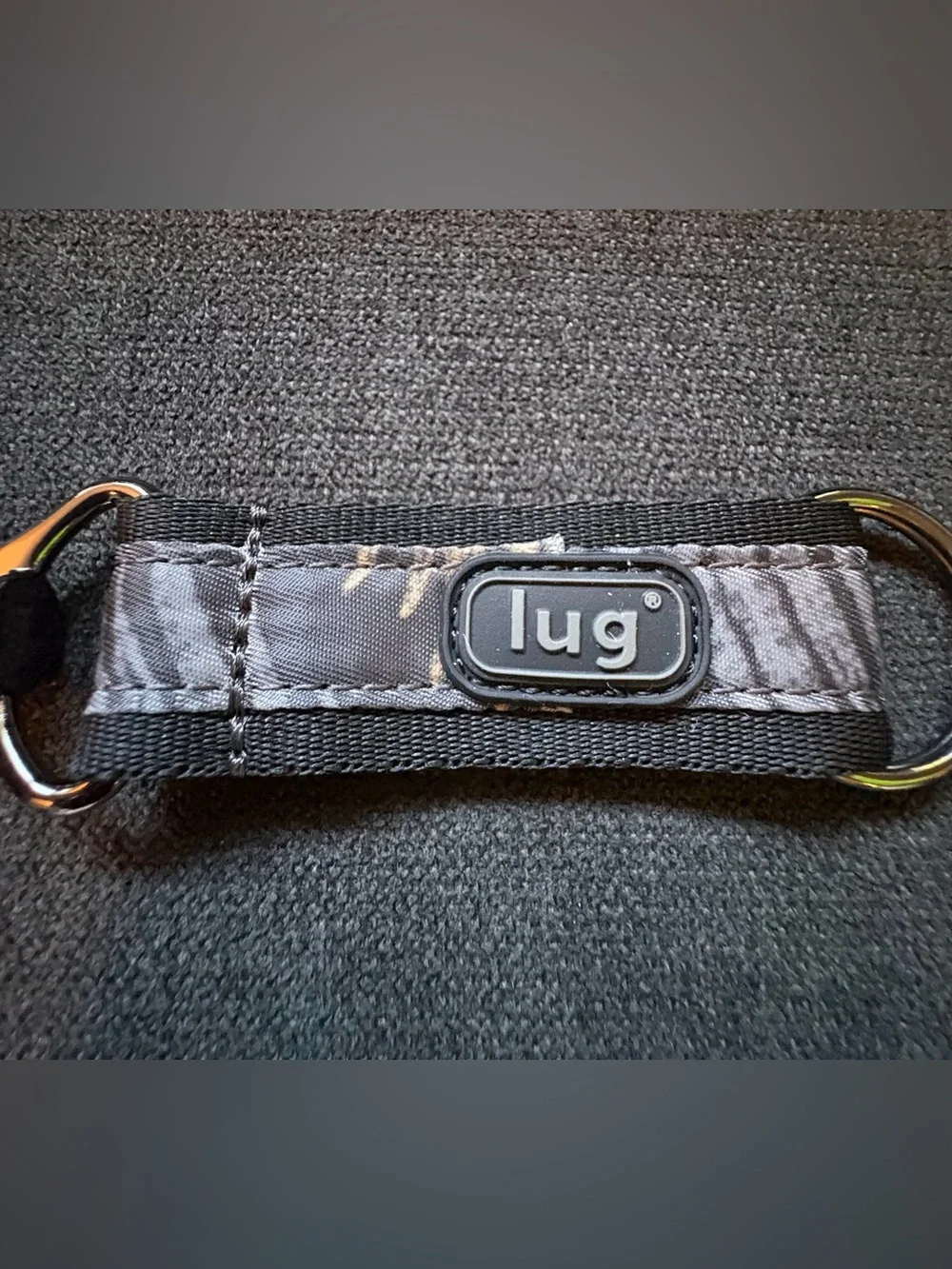 Lug Link Printed Key Chain / Keychain – Tropical Black (Palms Gray Grey)